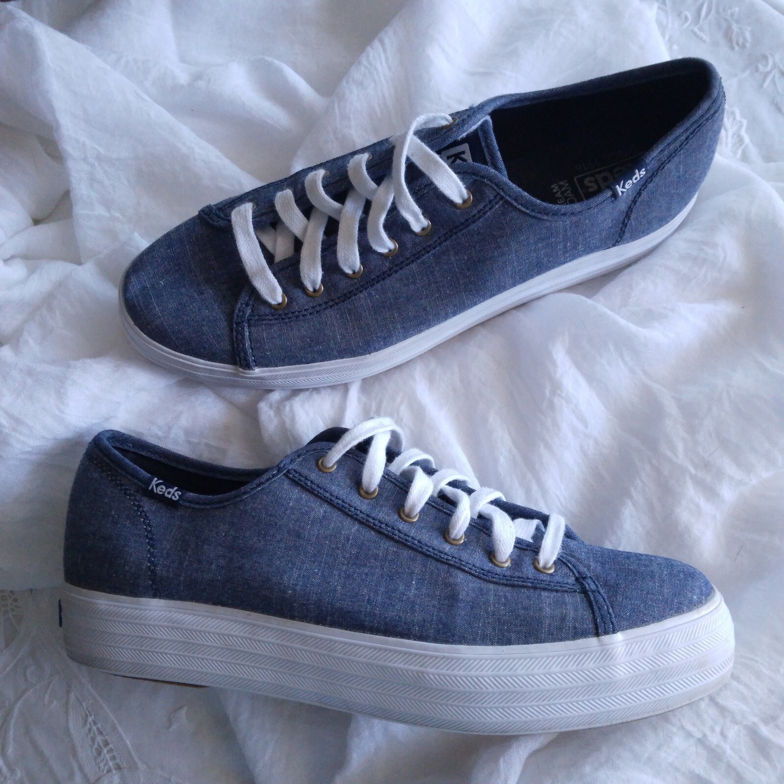 Keds Triple Kick Platform Sneakers Womens Size 8.5 Bl… Gem