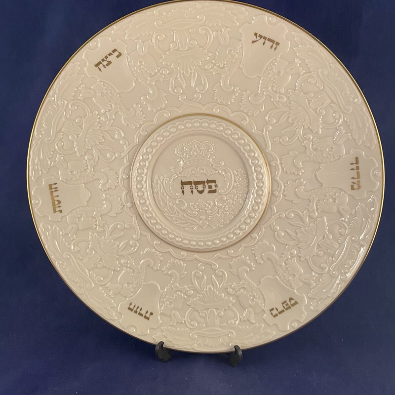 LENOX THE SEDER PLATE THE JEWISH MUSEUM COLLECTION 13" PASSOVER  24K gold