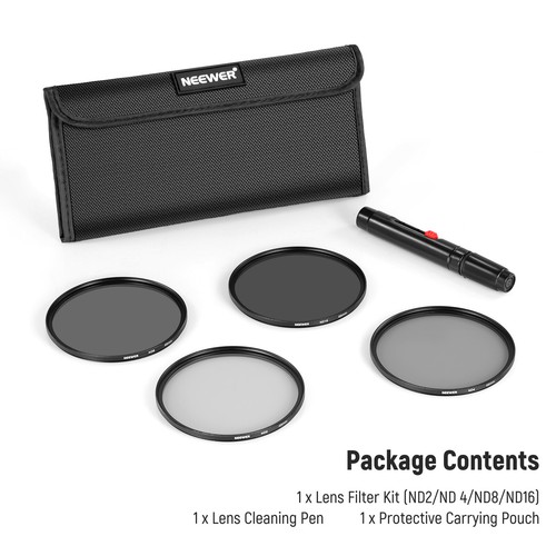 NEEWER 49mm ND Lens Filter Kit for Canon Nikon Sony Panasonic DSLR Cameras - Picture 8 of 8