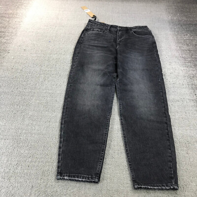 KSUBI Jeans Womens 28 Pointer Diablo Black  High Rise Tapered Leg Ankle b54654