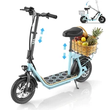 500W Electric Scooter with Adjustable Seat for Adults 12'' Commuter E Scooter