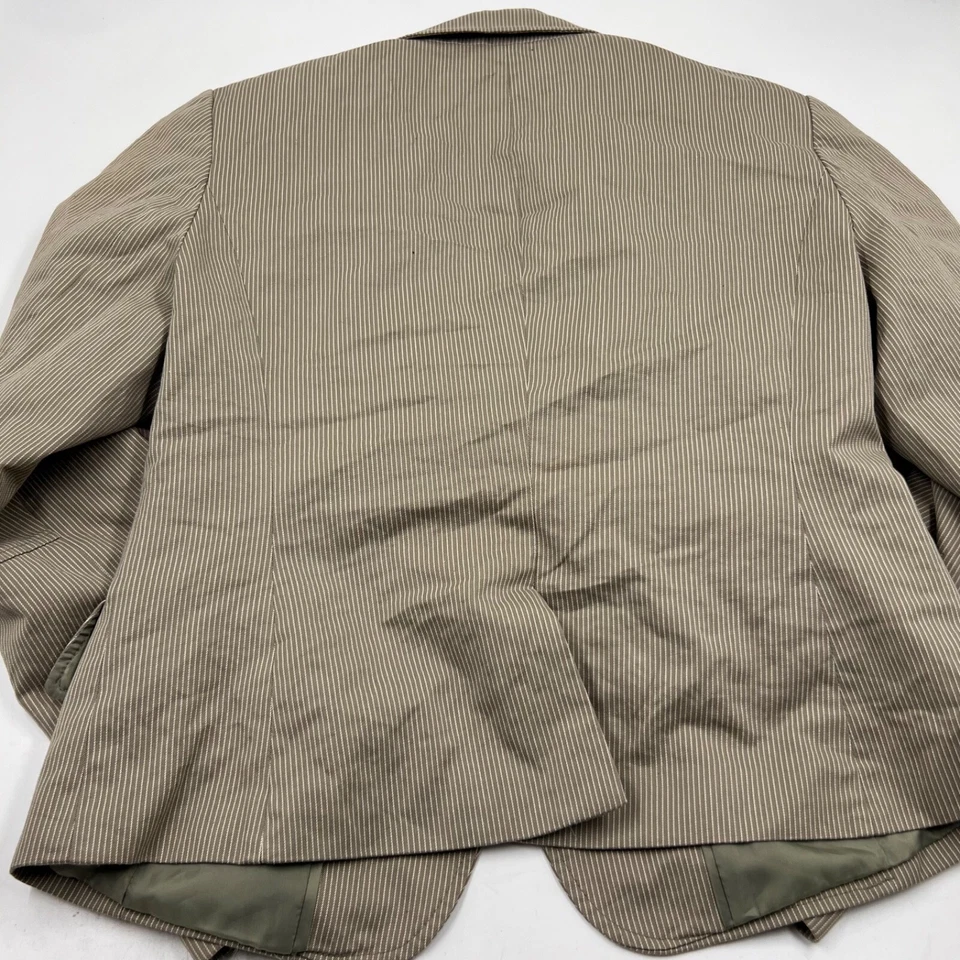 Chaqueta Blazer H&M Mujer Talla 12 EE. UU. Beige Tostado Rayas Look Clásico A Medida Foto 4 de 4