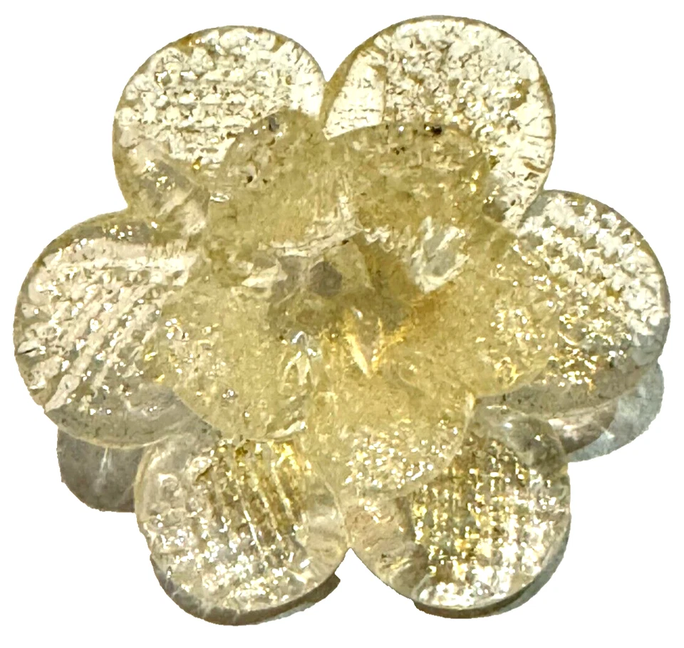 DOBLE FLOR ORO COMO NUEVO HECHO A MANO CRISTAL DE MURANO Ø70mm CON AGUJERO CENTRAL Foto 3 de 4