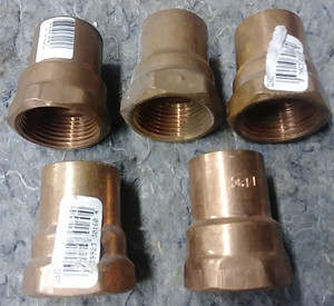 Lot of 5 1' Copper Sweat FIP x Swt