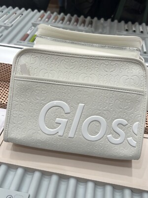 Kosmetiktasche glänzend schneeweiß neu 