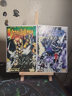 STORMWATCH 4 & 5 BOTH SIGNED BY BRETT BOOTH  . 1993 . ENTER THE WARGUARD .