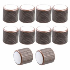 10PCS Guitar Bass Volume Tone Control Knobs White Shell inlay Dome top Bronze