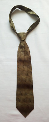 Gianni Versace Herren Krawatte 100% Seide/Silk Hand Made gold-braun glänzend GUT