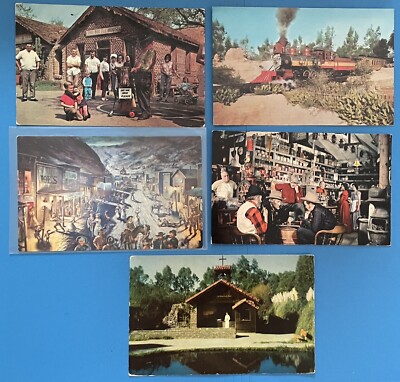 KNOTT'S BERRY FARM California Postcard Lot Organ Grinder Monkey train mural