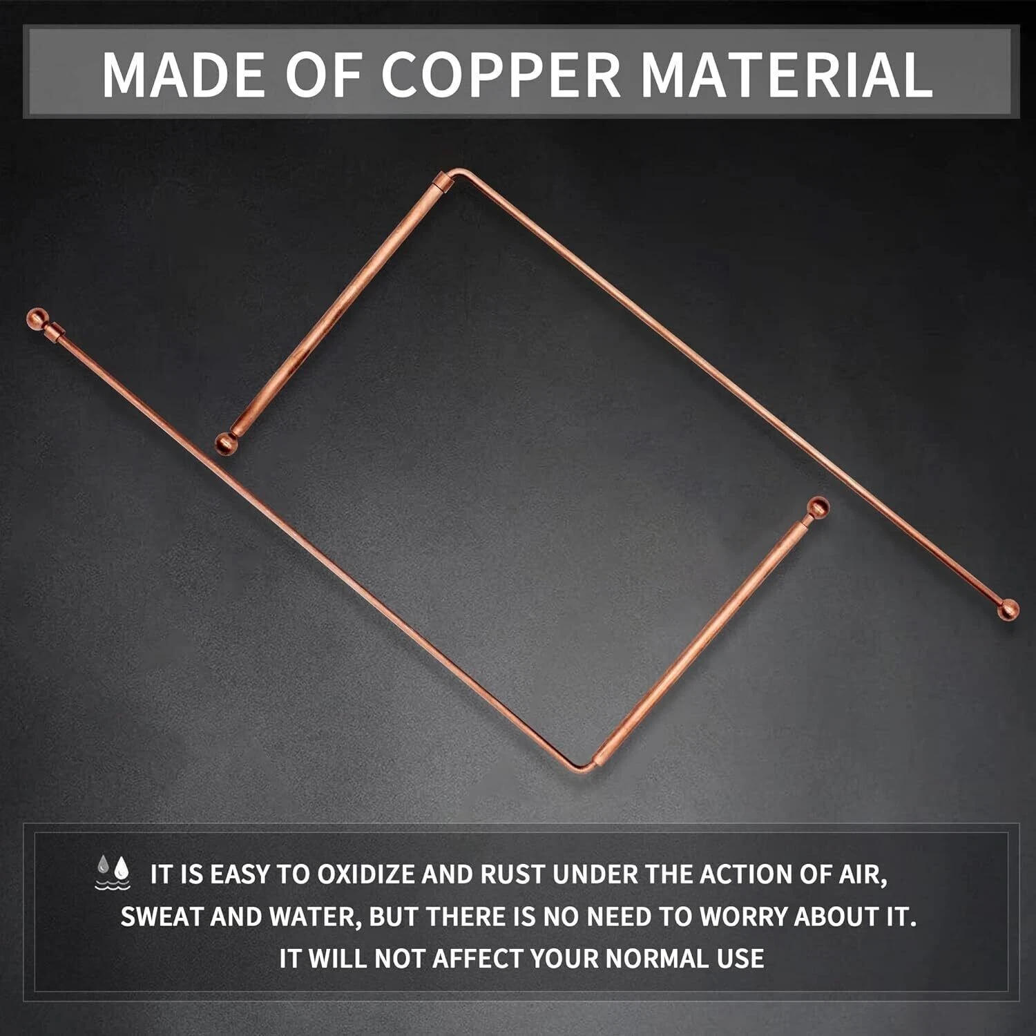 2x 99.9% Copper Dowsing rods Pure Copper Divining Rods Ghost Hunting HOT