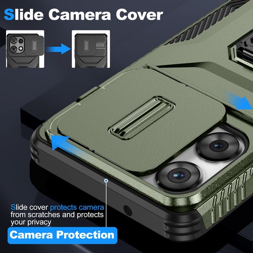 For Moto G/Power/Play Magnetic Ring Stand Rugged Mag Safe Case Slide Camera Lens - Picture 29 of 73