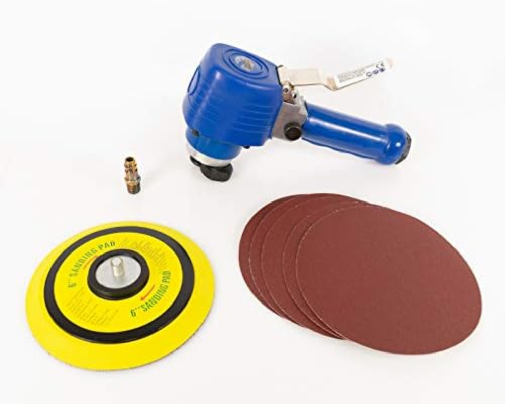 Mauk - Levigatrice Orbitale 294, con Dischi Abrasivi 15 cm e Aria Compressa