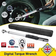 1/2" Sq Drive Digital Torque Wrench 10-200Nm Ratcheting Calibrated Adjustable
