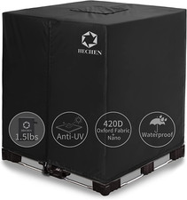 IBC Tote Cover,Zipper,420D Heavy Duty Nano Materials Waterproof,Fit 275 Gallon W
