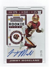 2019 Contenders Variation Rc Auto Ticket Stub Jimmy Moreland Serial # 23/25