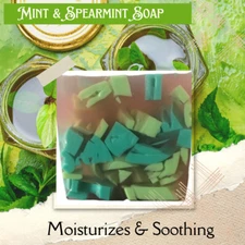 Handmade Mint and Spearmint Soap. Moisturizes, Soothing, Antioxidants.