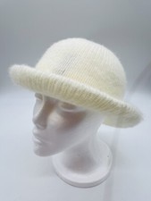 Aris Women's White Acrylic Sweater Looking Trilby Hat WPL8931 Med Made In USA