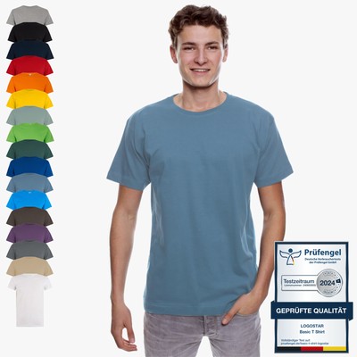 LOGOSTAR - Basic Unisex T-Shirt in Übergröße 4XL - 15XL Herren Damen TShirt