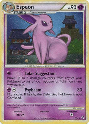 Espeon Pokemon 2010 Holo L2 Undaunted 1st ED Japanese 024/080 EX