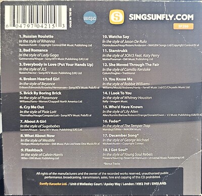 SF286      SUNFLY KARAOKE CDG VERY RARE, NOT SOLD IN THE USA  LOT UK