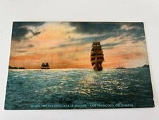 When the Golden Gate is Golden San Francisco California Postcard