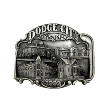 Vintage 1992 Dodge City Kansas 3D Metal Belt Buckle Siskiyou 285/800