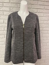 Dana Buchman Women Full Front Zip Tweed Blazer Size 6