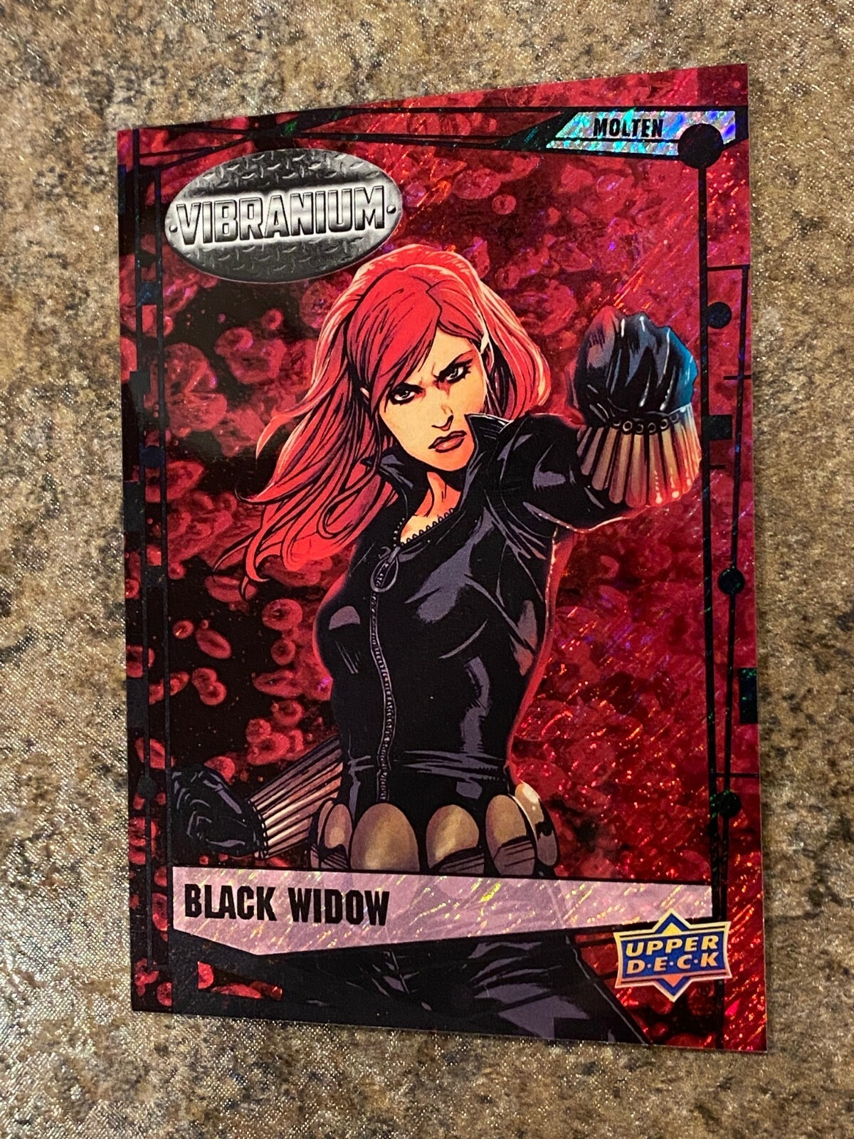 2015 Marvel Vibranium Molten #36 BLACK WIDOW 154/299 Combo Ship Red😍😍*