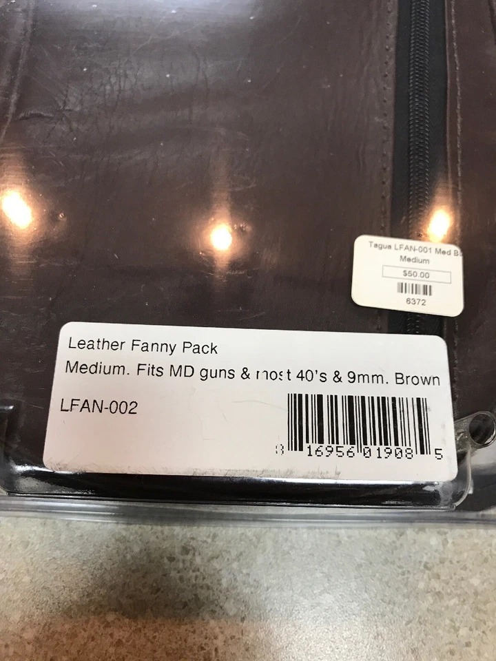 Tagua Cuero Marrón Pistola Ocultación Riñonera Cintura Paquete Funda LFAN-002 Foto 2 de 4