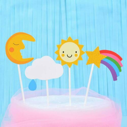 60 Confezione Cupcake Topper Cielo Tema Kit Incluso Cloud Palloncino Luna Stars - Picture 4 of 5