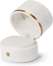 Oirlv Leather Ring Box Engagement Proposal Wedding Ring Gift Box Multifunctional