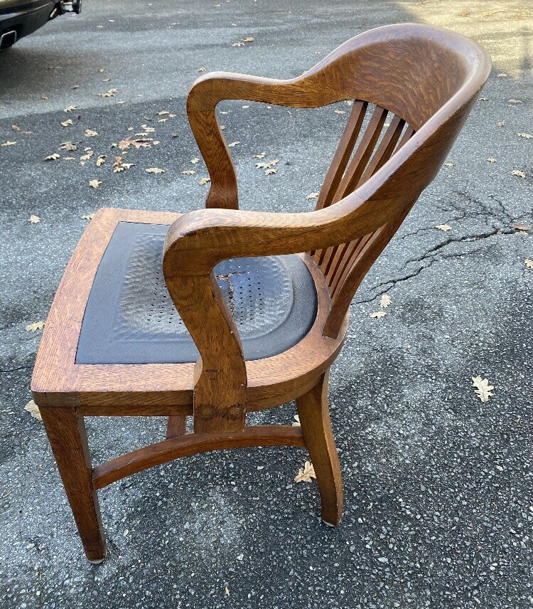 RARE! Vintage B.L. Marble Chair Company Banker's Lawyers Chair Walnut
