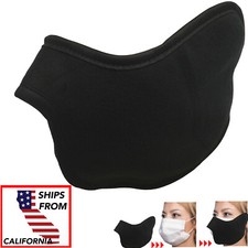 Mens Womens Half Face KEEP IN PLACE Mask Mouth Cover Over Fleece Ski Ear Warmer