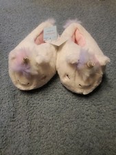 New Cat And Jack girls Slippers XL 11/12 Unicorn white