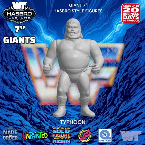 TYPHOON 7” 1.5-UP WWF Hasbro Unpainted CUSTOM MATTEL RETRO WWE WCW