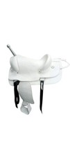 Premium White Leather Horse Saddle With Tack Set Saddle Size 14" 18" Inches Seat