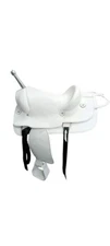 Premium White Leather Horse Saddle With Tack Set Saddle Size 14" 18" Inches Seat