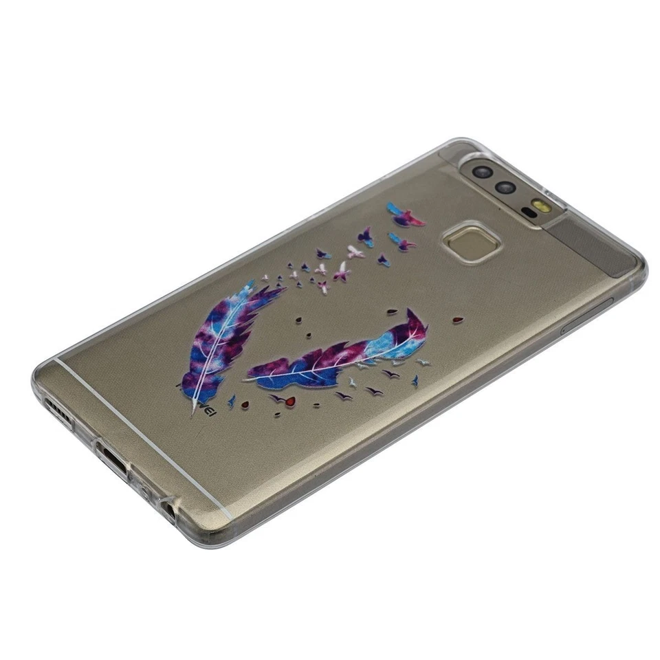 Henna Cover per Huawei P10 Lite Custodia Protettiva IN Silicone Piume Bunt Nuova - Immagine 4 di 4