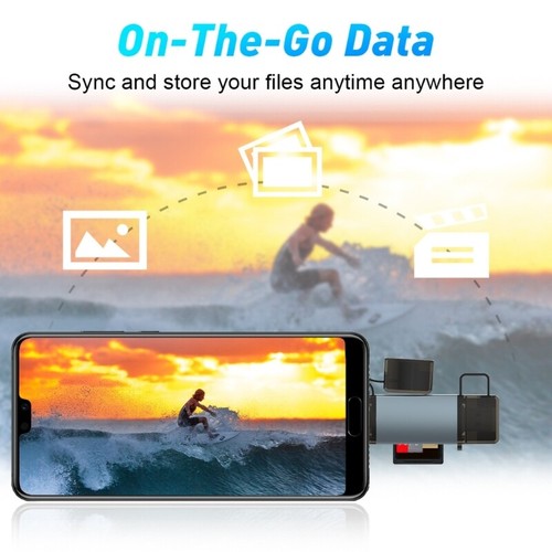 Aluminum USB3.0 Memory Card Reader OTG Adapter for Multiple Devices and Systems - Zdjęcie 7 z 8