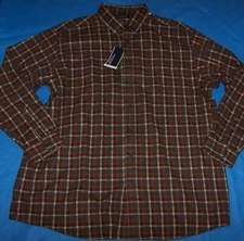 Size 2XB  Mens Long Sleeve Roundtree & Yorke Portuguese Flannel Shirt (Plaid)