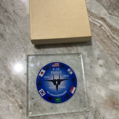 2012  F-15 Eagle First Flight 40th Anniversary 4''x4'' Glass Coaster Middle East