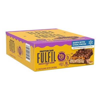Protein Bars Chocolate Peanut Caramel 20g Gluten Free 12 Count FULFIL Flavored