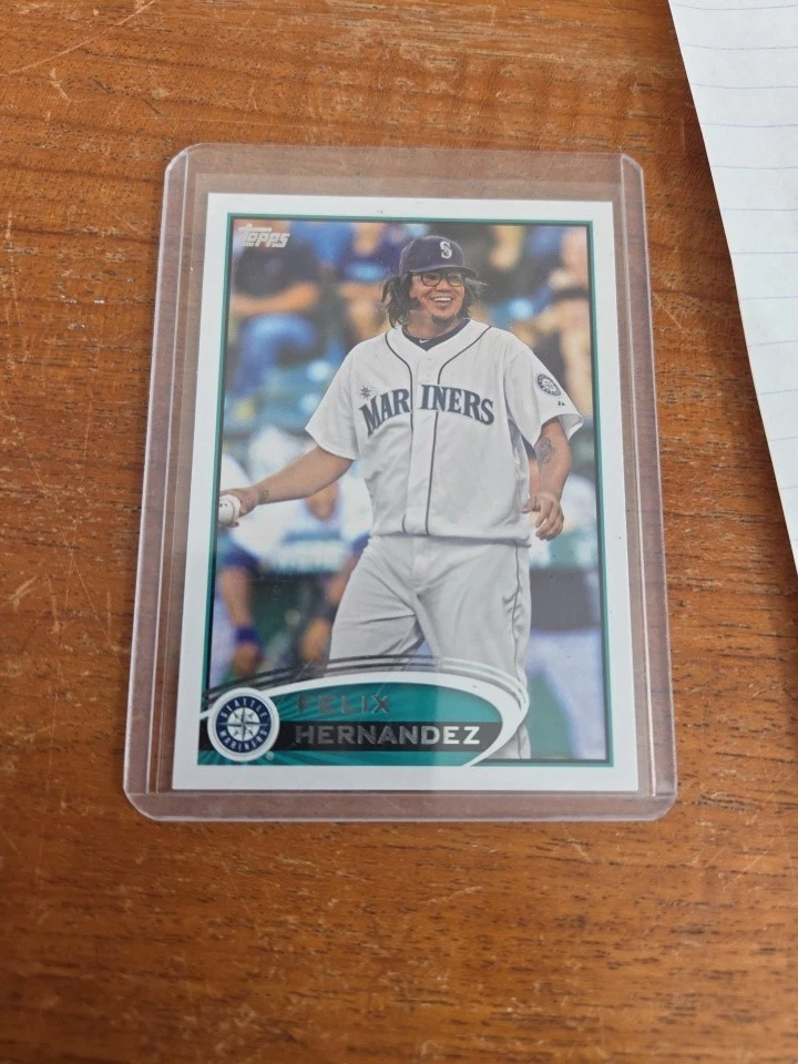 Felix Hernandez 2012 Topps #430 SSP Usar Gafas VARIACIÓN Mariners SP Raro Foto 2 de 2