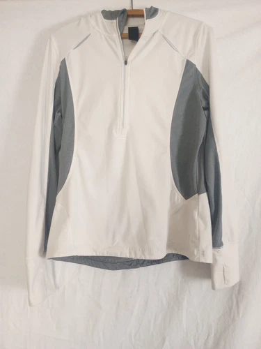 VETEMENTS MPG Giacca Donna Activewear Bianco Grigio Giacca da Corsa Buona