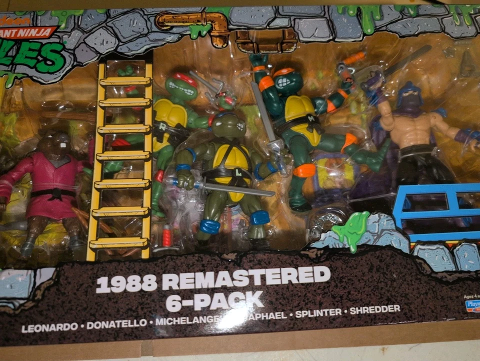 NUEVO Teenage Mutant Ninja Turtles 1988 remasterizado paquete de 6 Foto 3 de 4