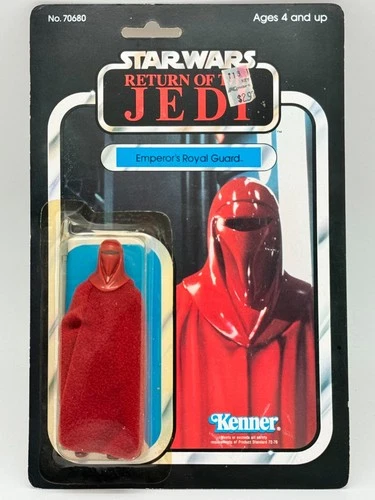 VINTAGE STAR WARS ROTJ 65 BACK THE EMPERORS ROYAL GUARD MOC SHIPS WITH STAR CASE