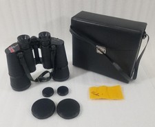 Vintage Binolux 10x50 Binoculars w/ Original Hard Case, Caps Strap