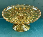 Vintage Amber Anchor Hocking Fairfield Pedestal Cake Plate 10” c1970