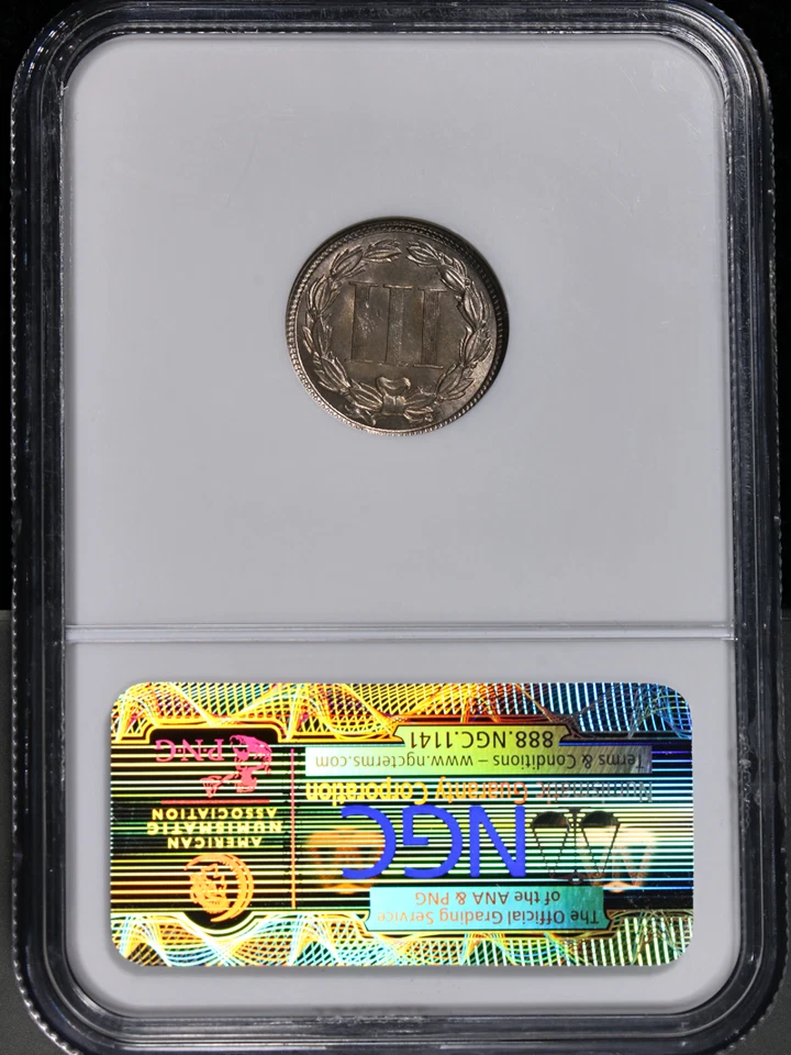 1865 Three (3) Cent Nickel NGC MS64 Nice Eye Appeal Nice Strike - Image 4 of 4