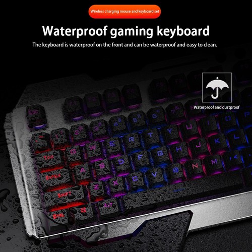 `Wiederaufladbare Tastatur Und Maus Suspendierte Tastenkappe Mechanisches Ge - Photo 9/14